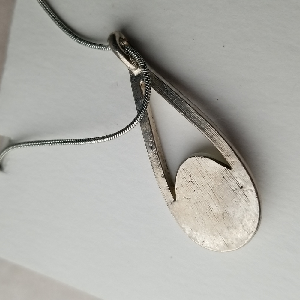 Silver Tone Moonstone Drop Pendant - Picture 3 of 5